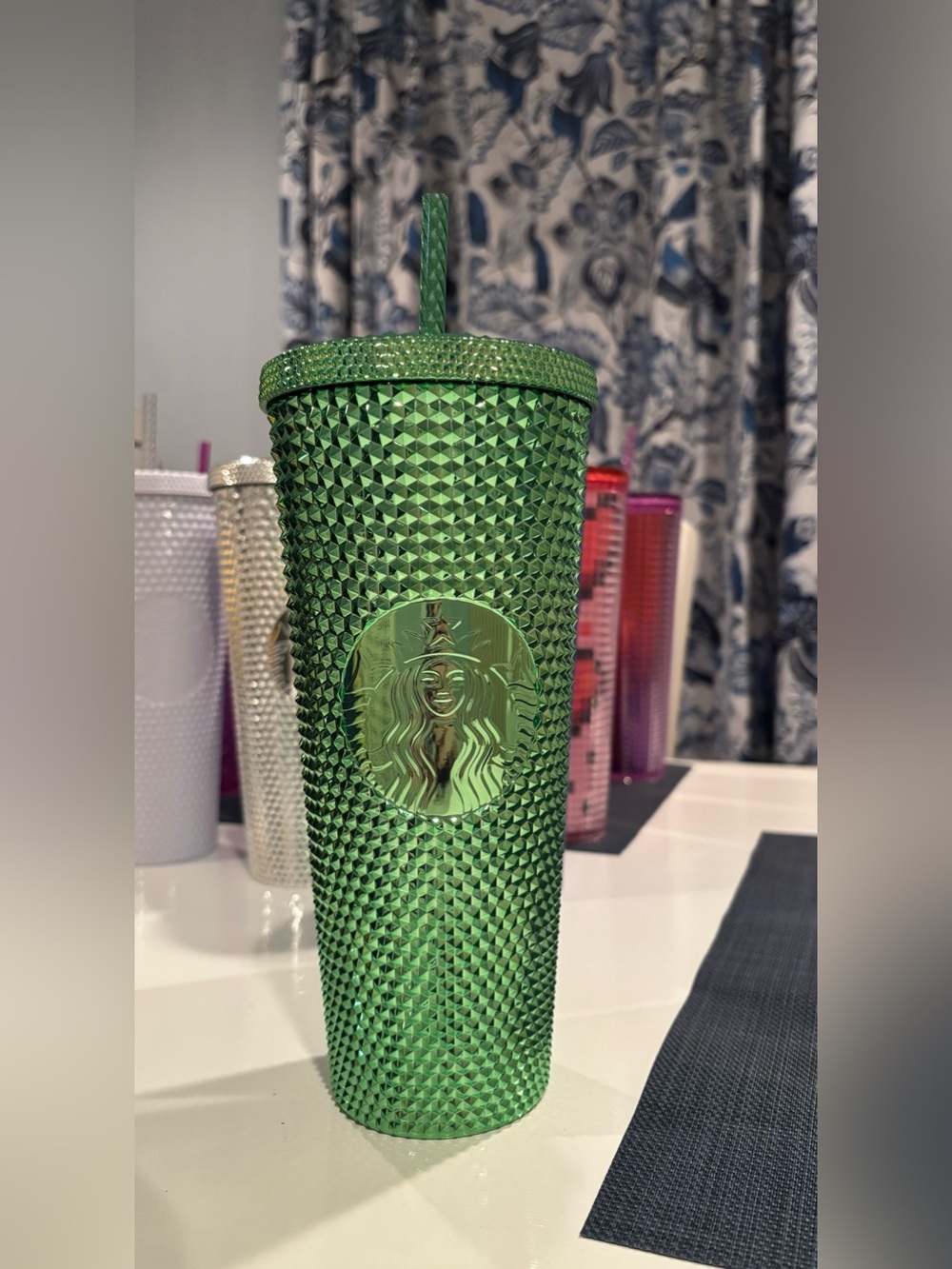 Starbucks Green Metallic Studded Venti Cold Cup Tumbler